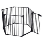 Adjustable Safety Gate 6 Panels Play Yard Metal Doorways Fireplace Fence Christmas Tree Fence Gate For House Stairs Gate Prohibited Area Fence