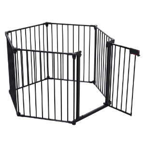 Adjustable Safety Gate 6 Panels Play Yard Metal Doorways Fireplace Fence Christmas Tree Fence Gate For House Stairs Gate Prohibited Area Fence