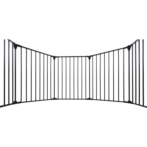Adjustable Safety Gate 6 Panels Play Yard Metal Doorways Fireplace Fence Christmas Tree Fence Gate For House Stairs Gate Prohibited Area Fence