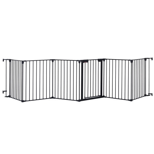 Adjustable Safety Gate 6 Panels Play Yard Metal Doorways Fireplace Fence Christmas Tree Fence Gate For House Stairs Gate Prohibited Area Fence