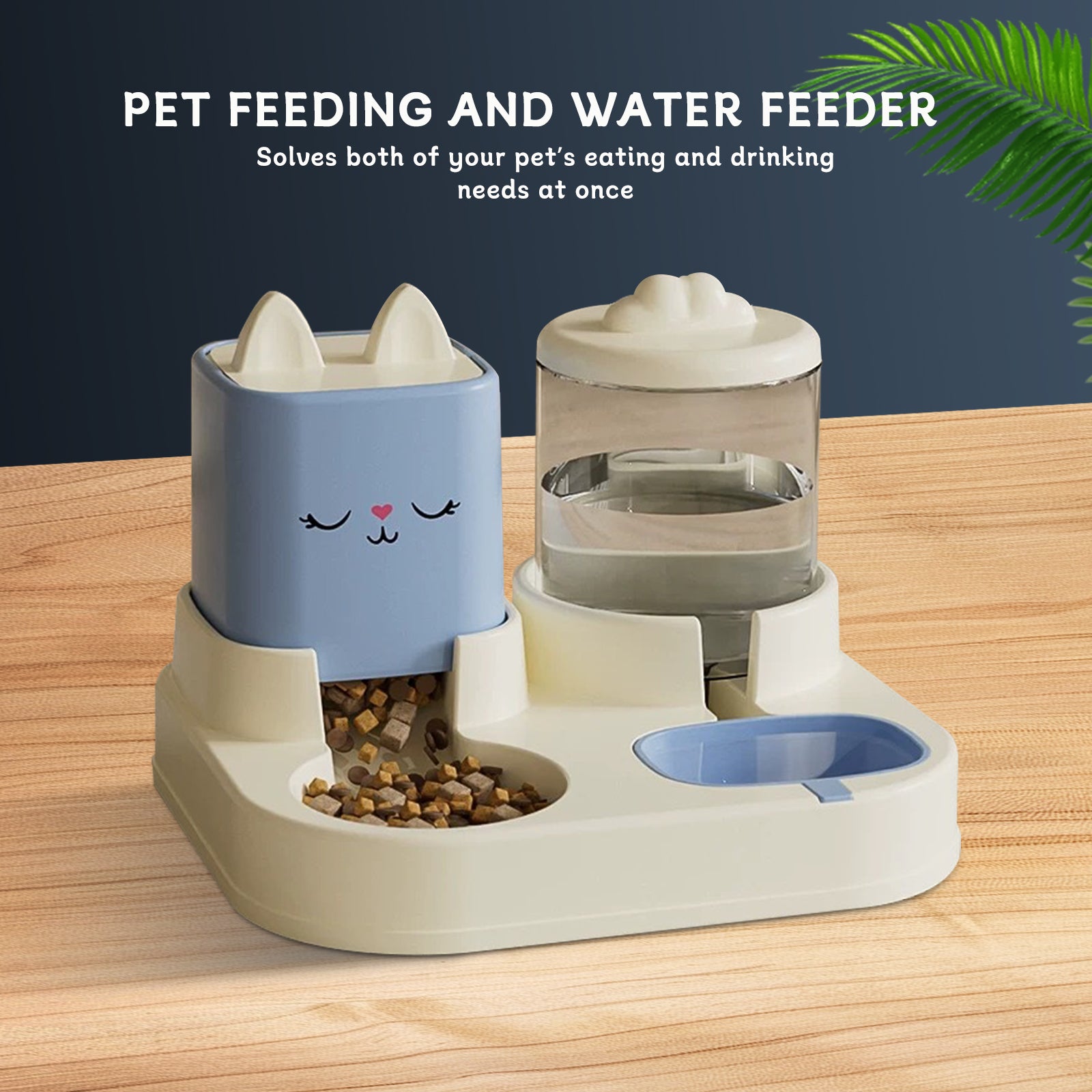 Super Cute Pet Feeding And Drinking Device, Cleverly Designed With Dry And Wet Separation, Automatic Water Addition