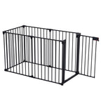 Adjustable Safety Gate 6 Panels Play Yard Metal Doorways Fireplace Fence Christmas Tree Fence Gate For House Stairs Gate Prohibited Area Fence