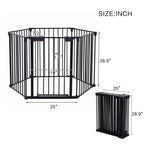 Adjustable Safety Gate 6 Panels Play Yard Metal Doorways Fireplace Fence Christmas Tree Fence Gate For House Stairs Gate Prohibited Area Fence