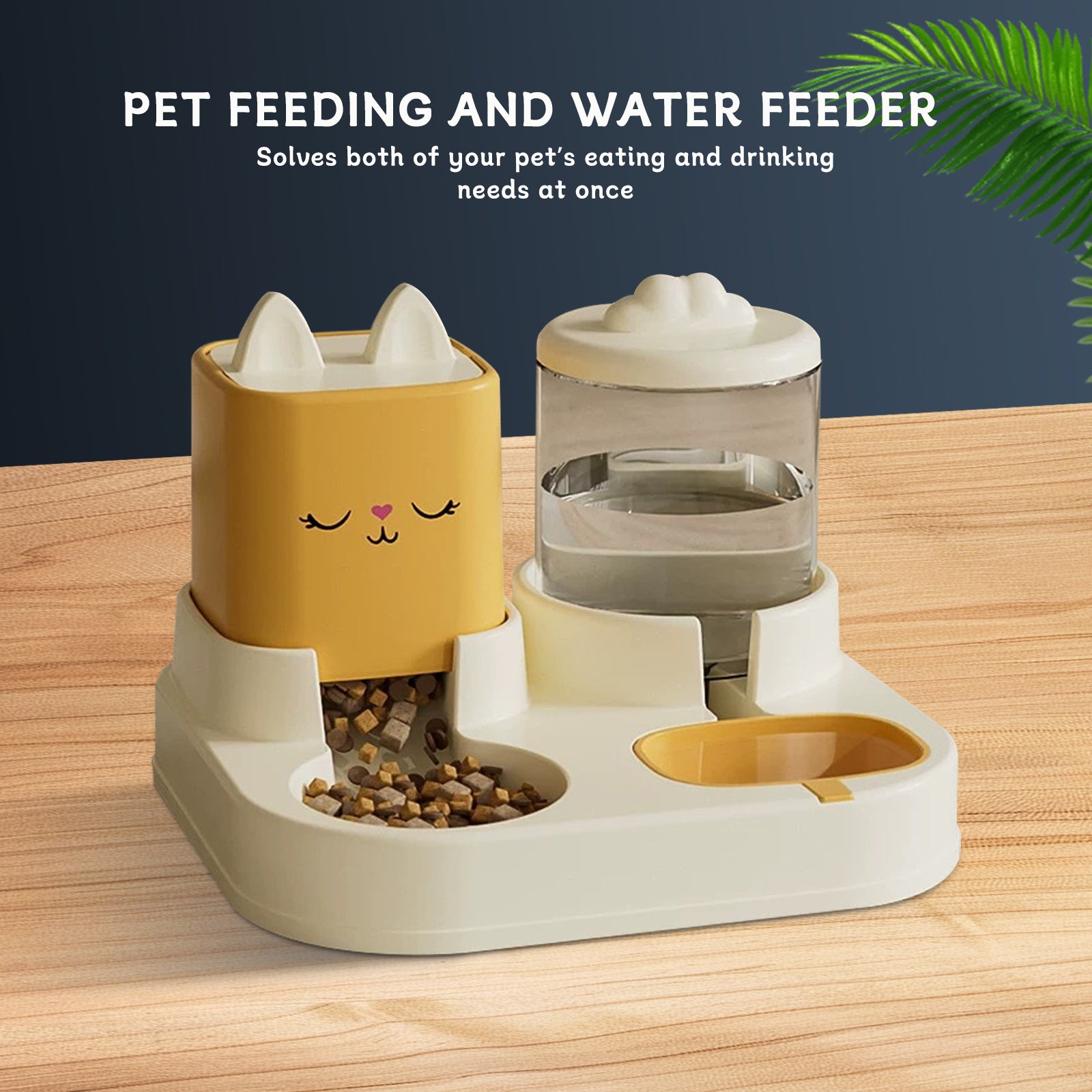 Super Cute Pet Feeding And Drinking Device, Cleverly Designed With Dry And Wet Separation, Automatic Water Addition