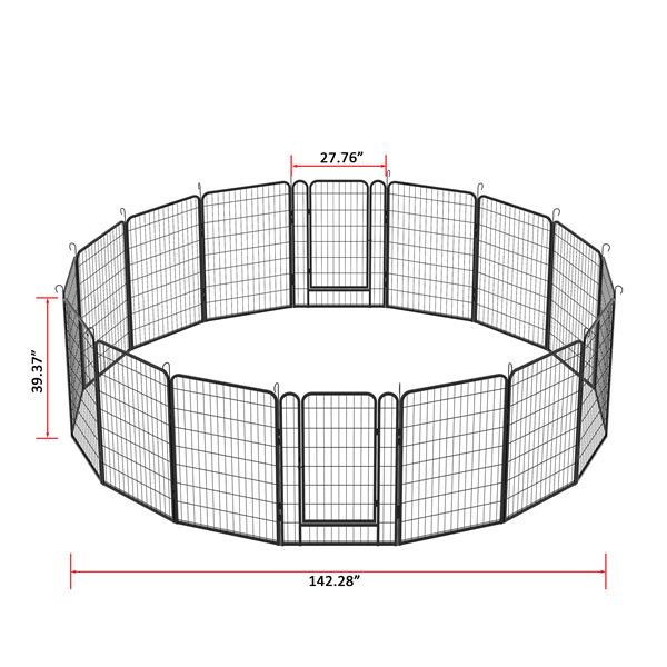 16 Pieces of Heavy-Duty Metal Pet Sports Fence
