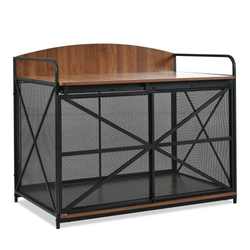 42.8 Heavy Duty Large Dog Crate Furniture For Large Medium Dog, Farmhouse Wooden Dog Kennel Indoor End Table, Decorative Pet House For Large Dogs