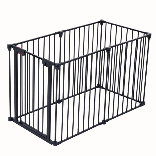 Adjustable Safety Gate 6 Panels Play Yard Metal Doorways Fireplace Fence Christmas Tree Fence Gate For House Stairs Gate Prohibited Area Fence