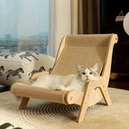 2-in-1 Cat Hammock And Scratching Post Durable Linen Rope Pet Rest Chair For All Seasons