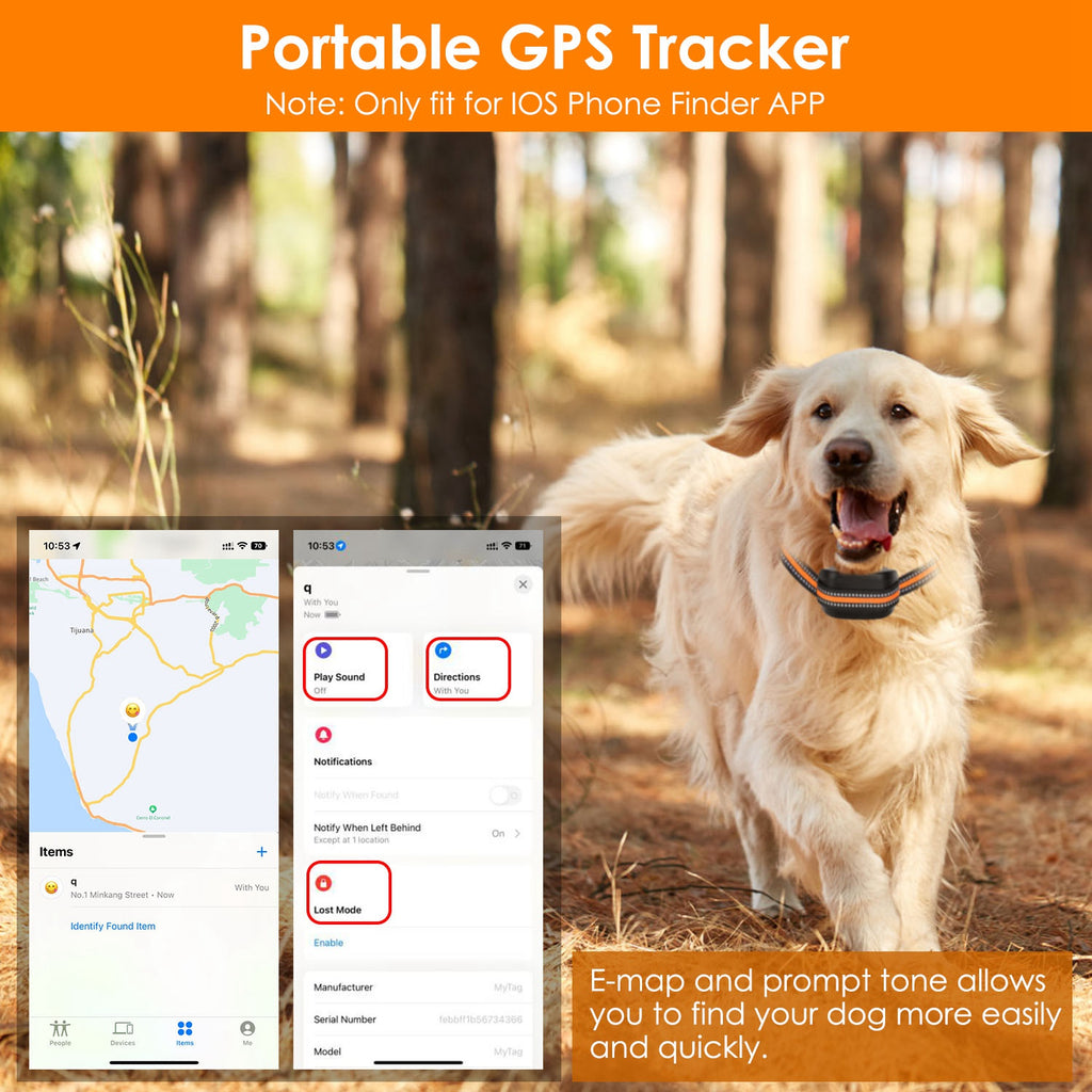 2 In 1 Dog GPS Fence Tracker Wireless GPS Dog Fence GPS Dog Collar With 32-2887FT Radius IPX6 Waterproof For Small Medium Large Dogs