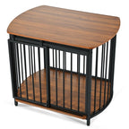 31.5 Furniture Style Dog Crate For Small And Medium Dogs, Wooden Cage Indoor Kennel Furniture, Modern Dog Crate End Table With Double-Doors