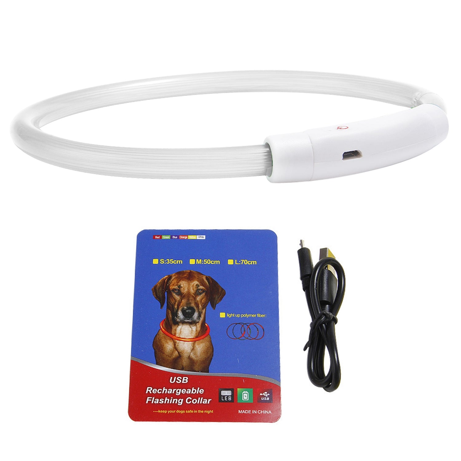 USB Rechargeable LED Dog Collar Multi Color Lighting Dog Safety Collar Cuttable Length Glow Dog Collar For Small Medium Large Dog Night Walking
